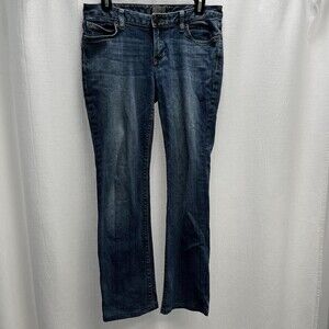 Gap Women’s Curvy Flare Blue‎ Denim Jeans Y2K 8/29R Flap Pocket Classic